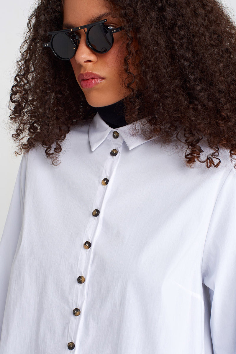 Nu Loose-Back Poplin Shirt Off White