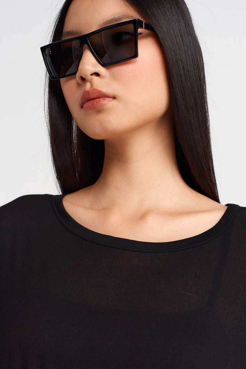 NU Oversize Tunic Bamboo Blouse Black