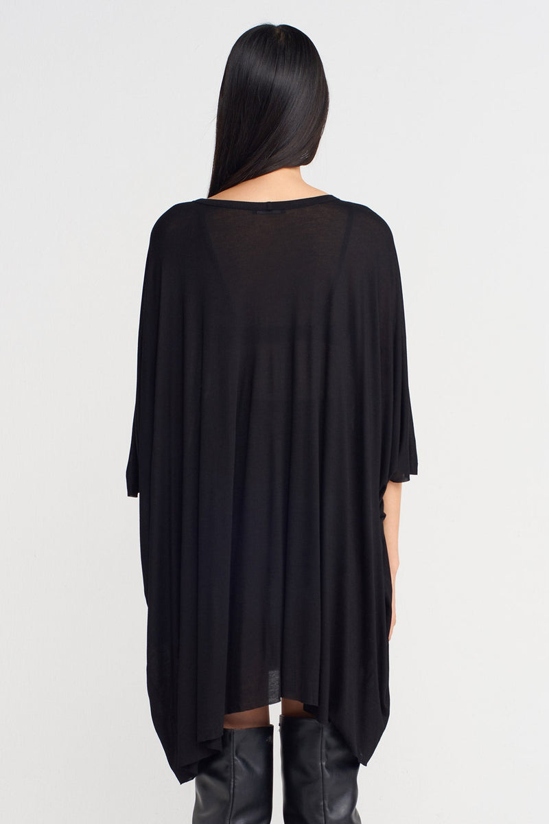NU Oversize Tunic Bamboo Blouse Black