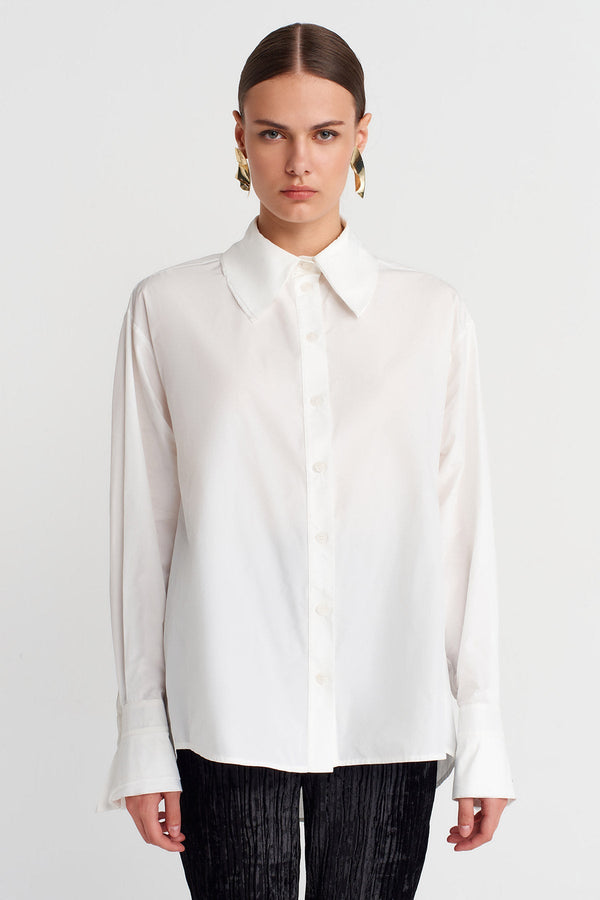 Nu Oversized Fine Taffeta Shirt Milk Serum