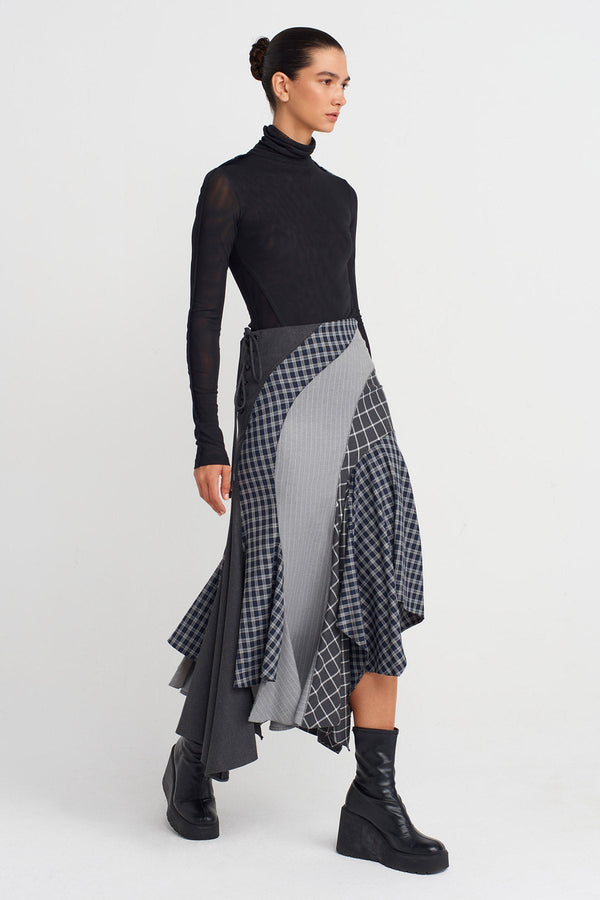 Nu Plaid Midi Skirt Multi Color