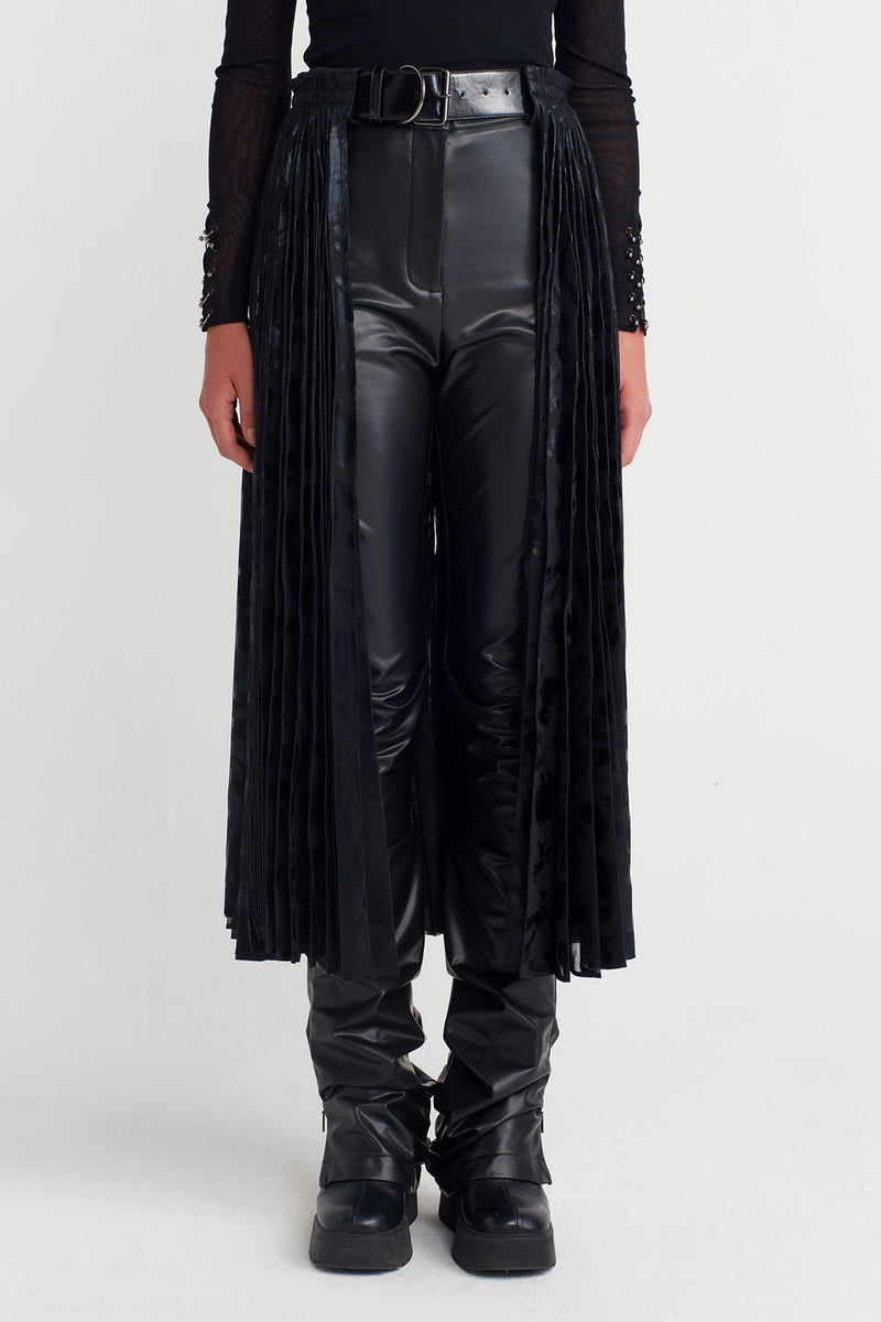 Nu Pleated Belt Skirt Black