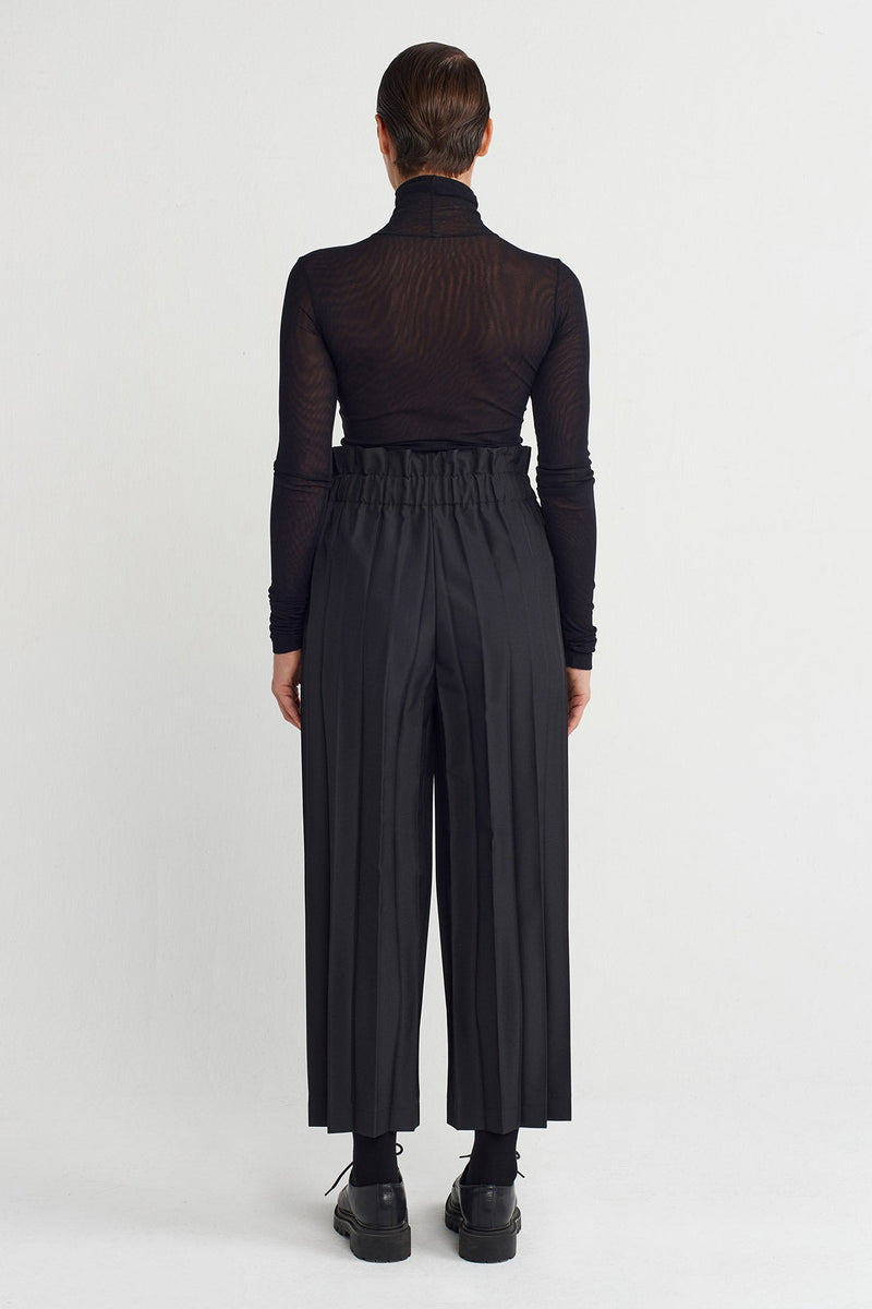 NU Pleated Trousers Black