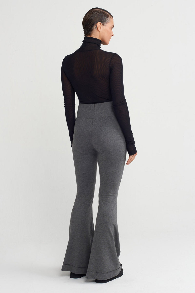 NU Slim Fit Bootcut Trousers Grey Melange