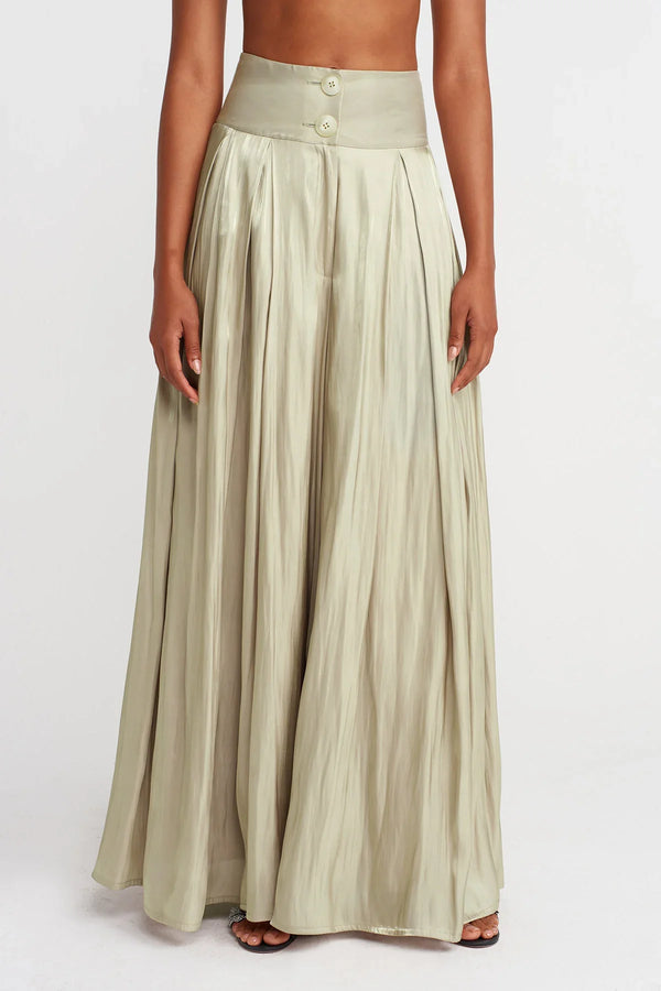 NU Shiny Loose Trousers Sand