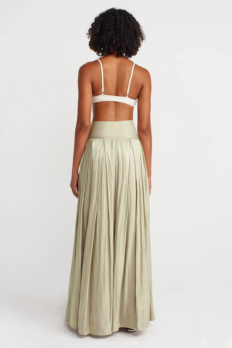 NU Shiny Loose Trousers Sand