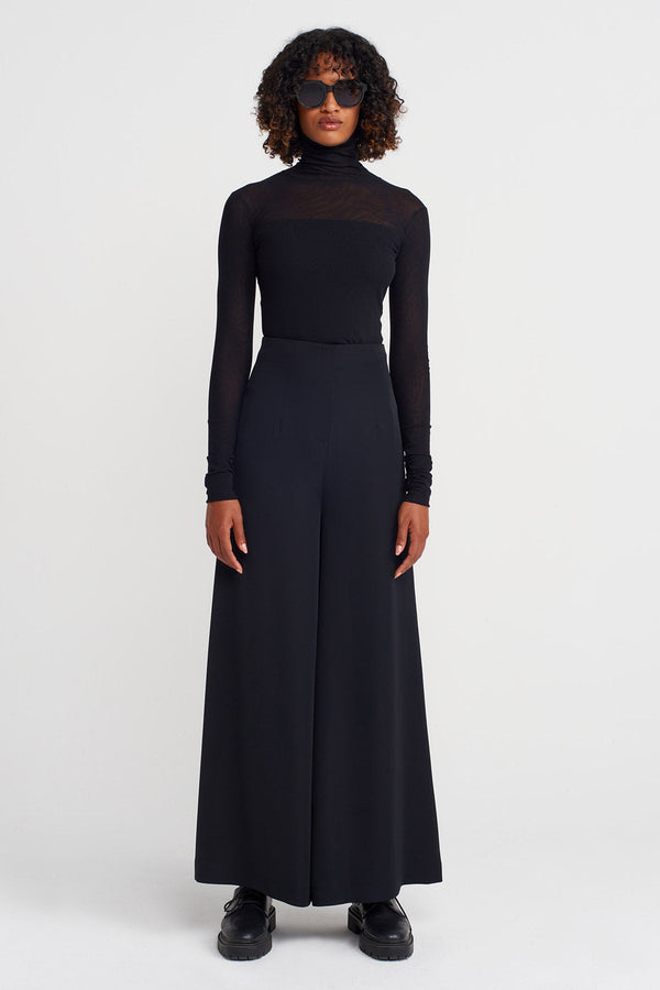 NU High-Waisted Elegant Trousers Black
