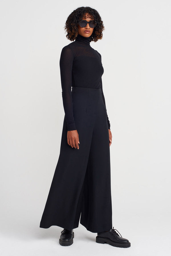 NU High-Waisted Elegant Trousers Black