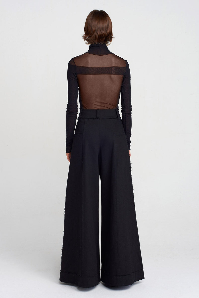 Nu Wide Leg Denim Pants Black