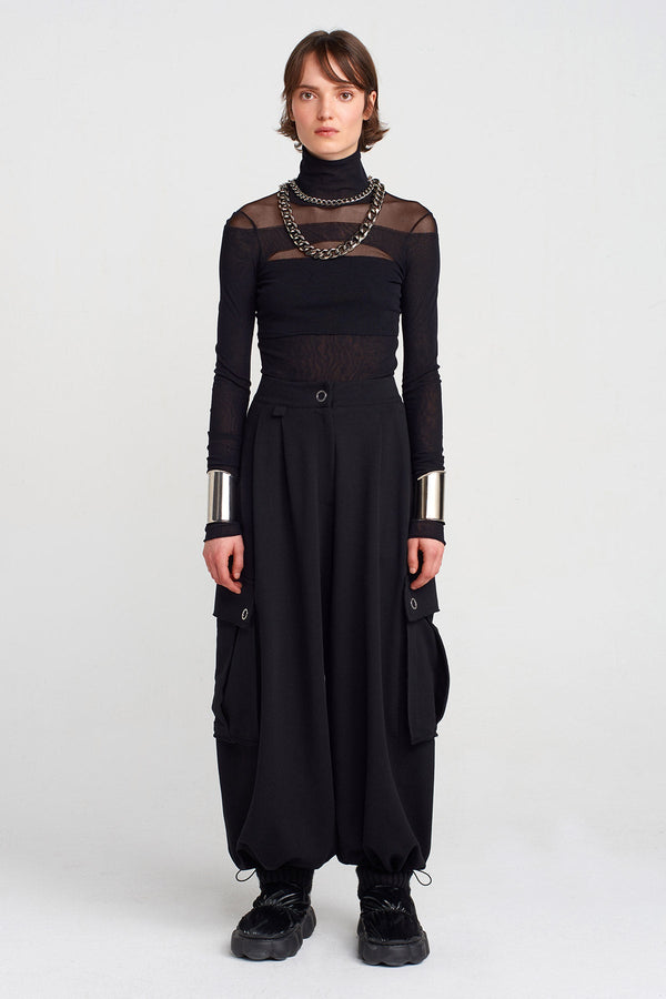 Nu Drawstring Trousers With Pockets Black