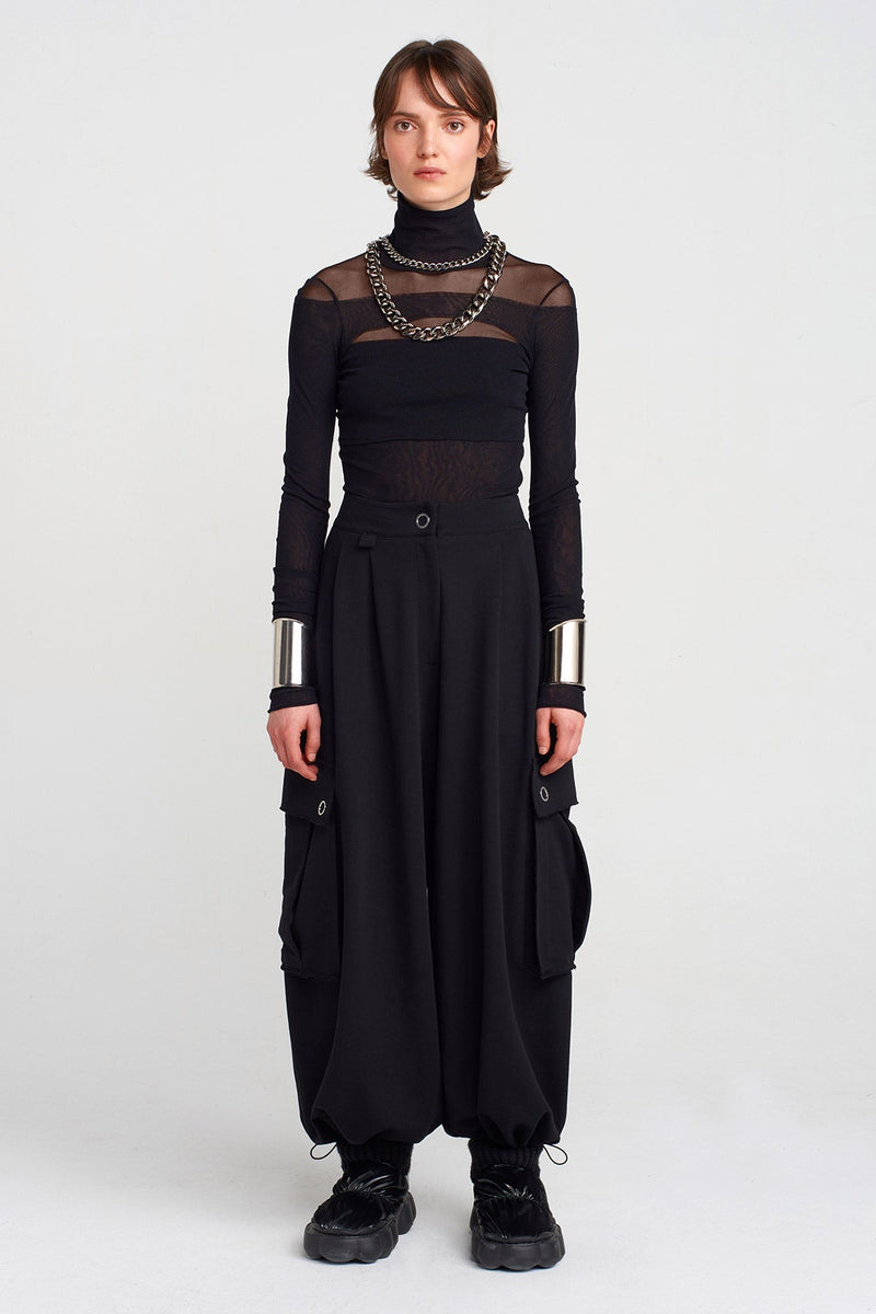 Nu Drawstring Trousers With Pockets Black