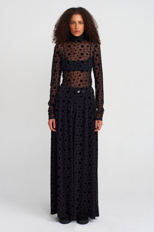 Nu Velvet Polka-Dot Jersey Trousers Multi Color