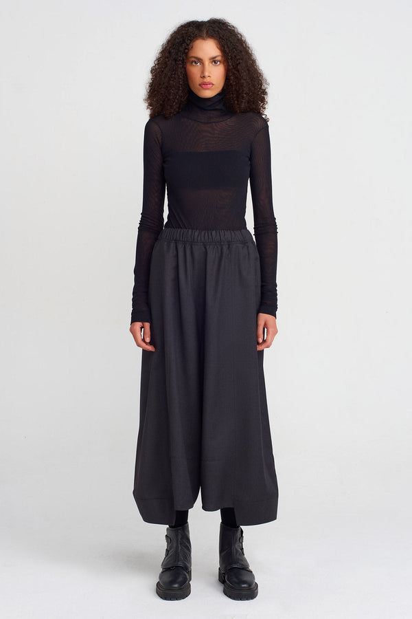 Nu Asymmetrical Hem Loose Trousers Anthracite