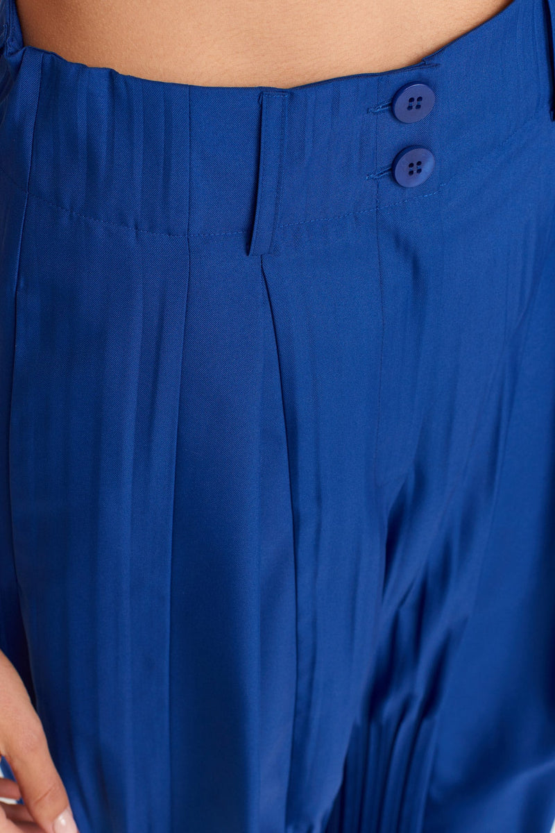 Nu Regionally Pleated Trousers Deep Sea