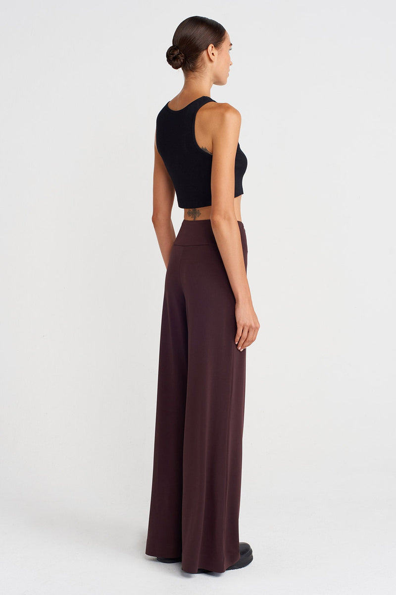 Nu Wide Leg Jersey Pants Eggplant