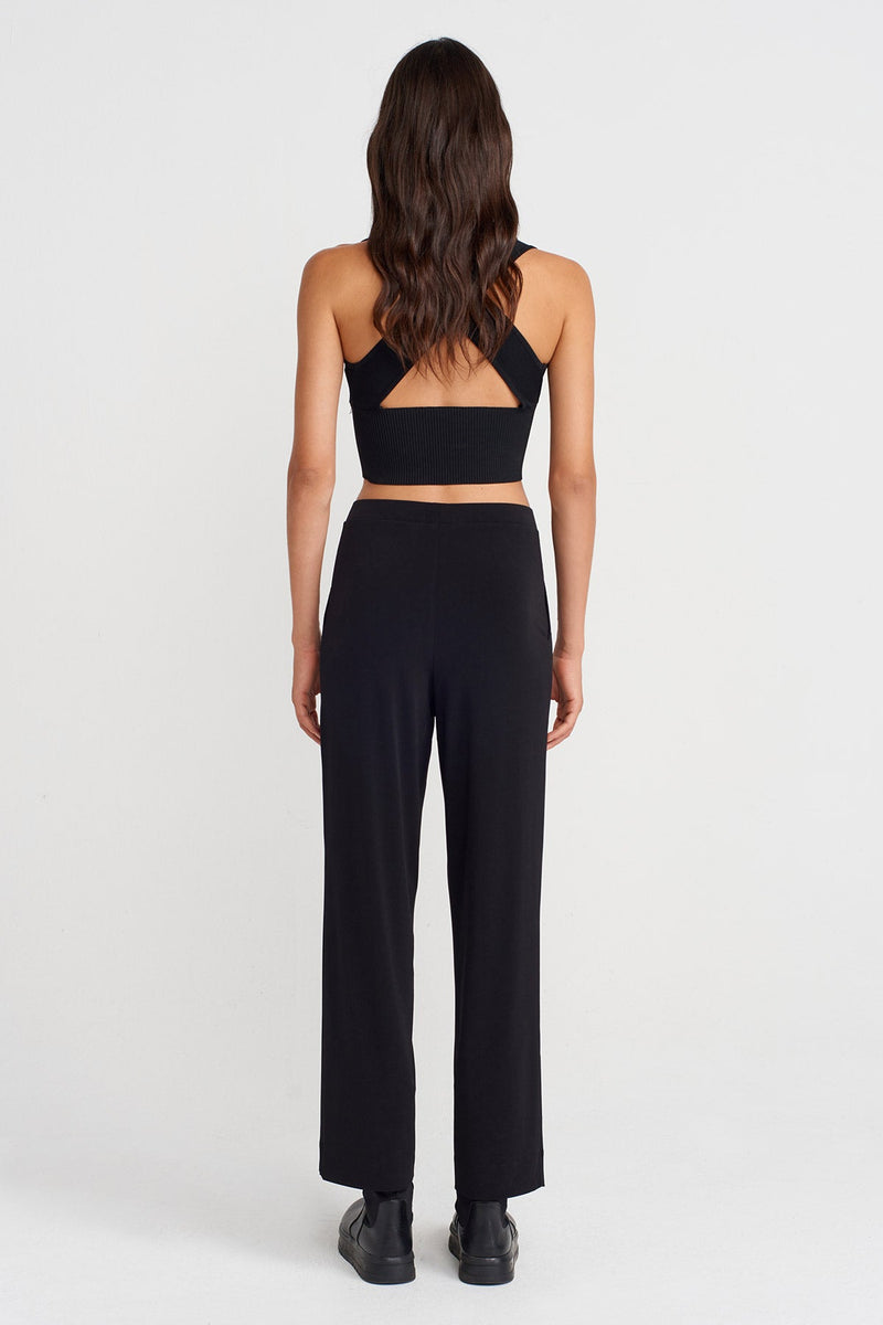 Nu Relaxed Fit Jersey Pants With Pockets Black