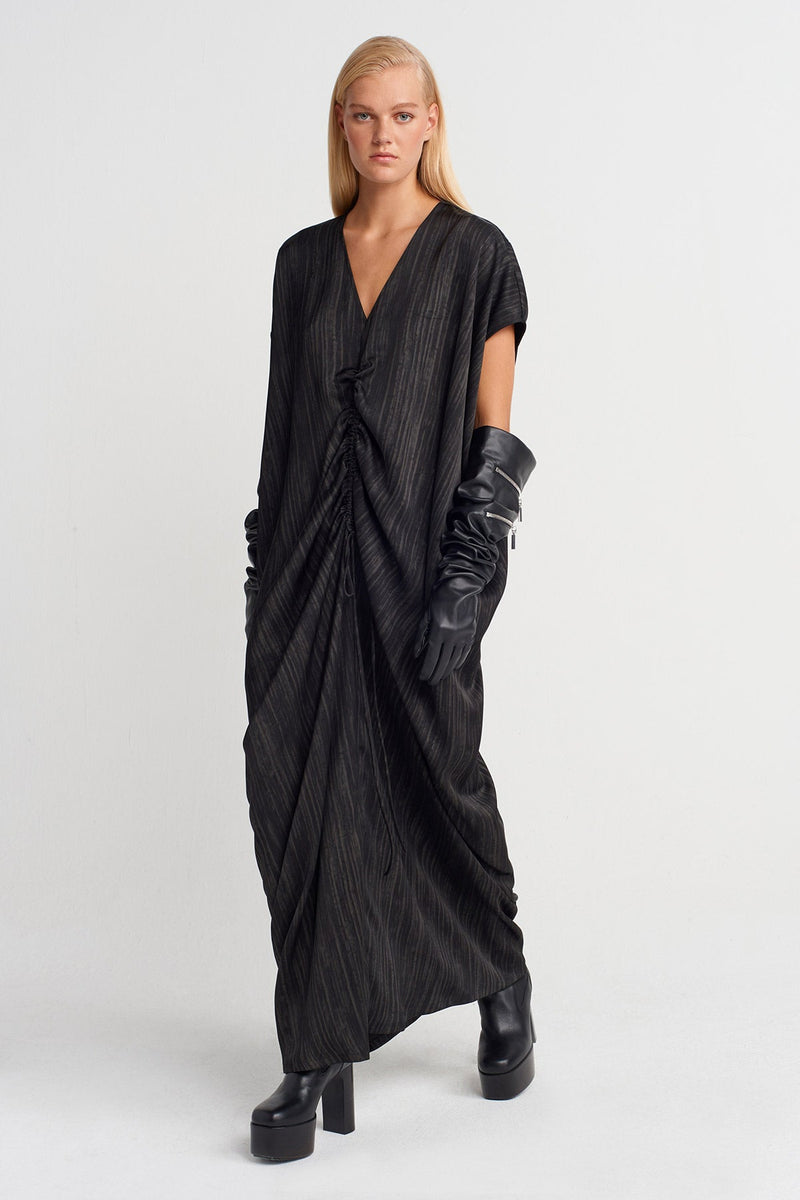 Nu Draped Maxi Dress Brown