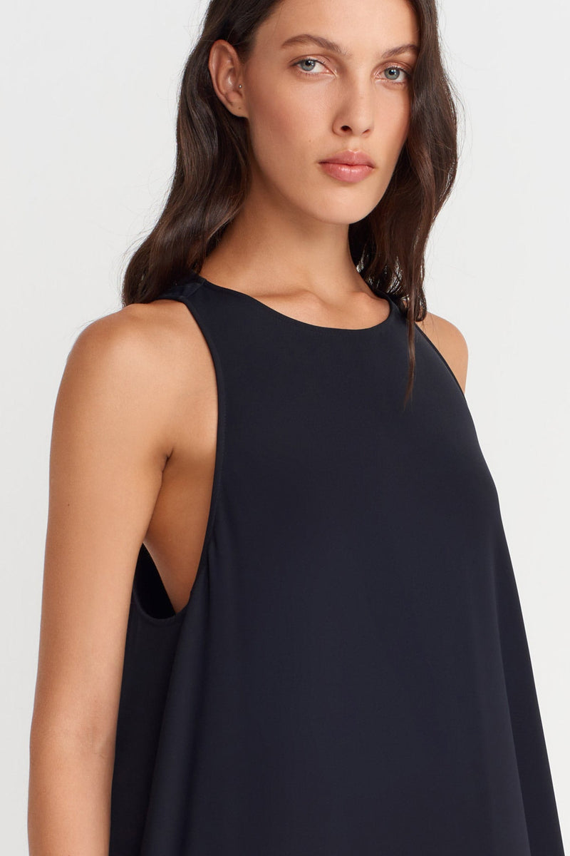 Nu Sequined Hem Halter Neck Mini Dress Black