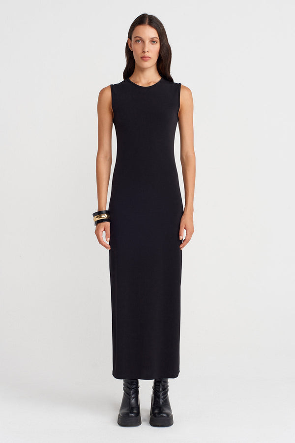 Nu Long Jersey Dress Black