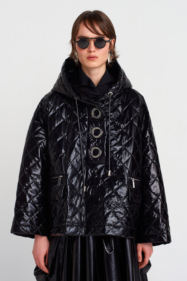 Nu Oversize Quilted Sweater Black