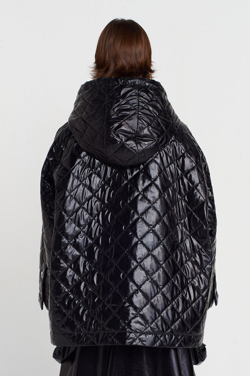 Nu Oversize Quilted Sweater Black
