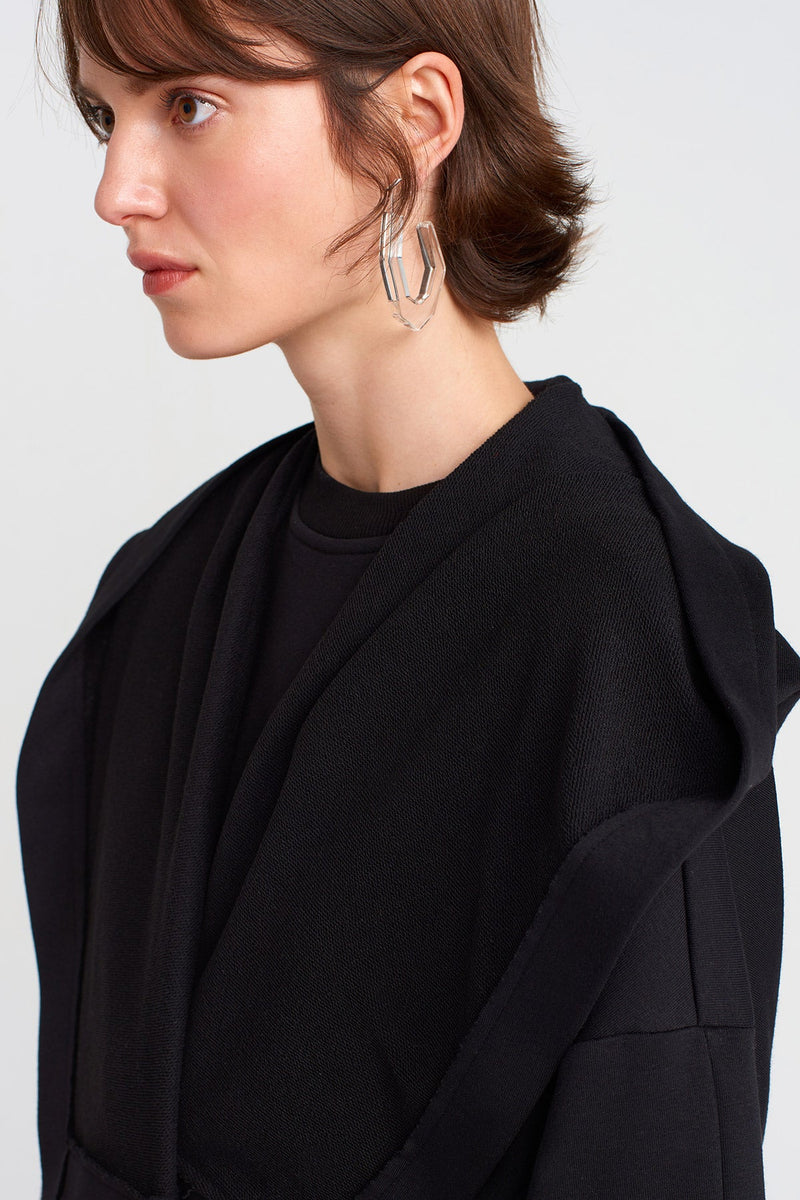 Nu Waist-Tied Long Jacket Black
