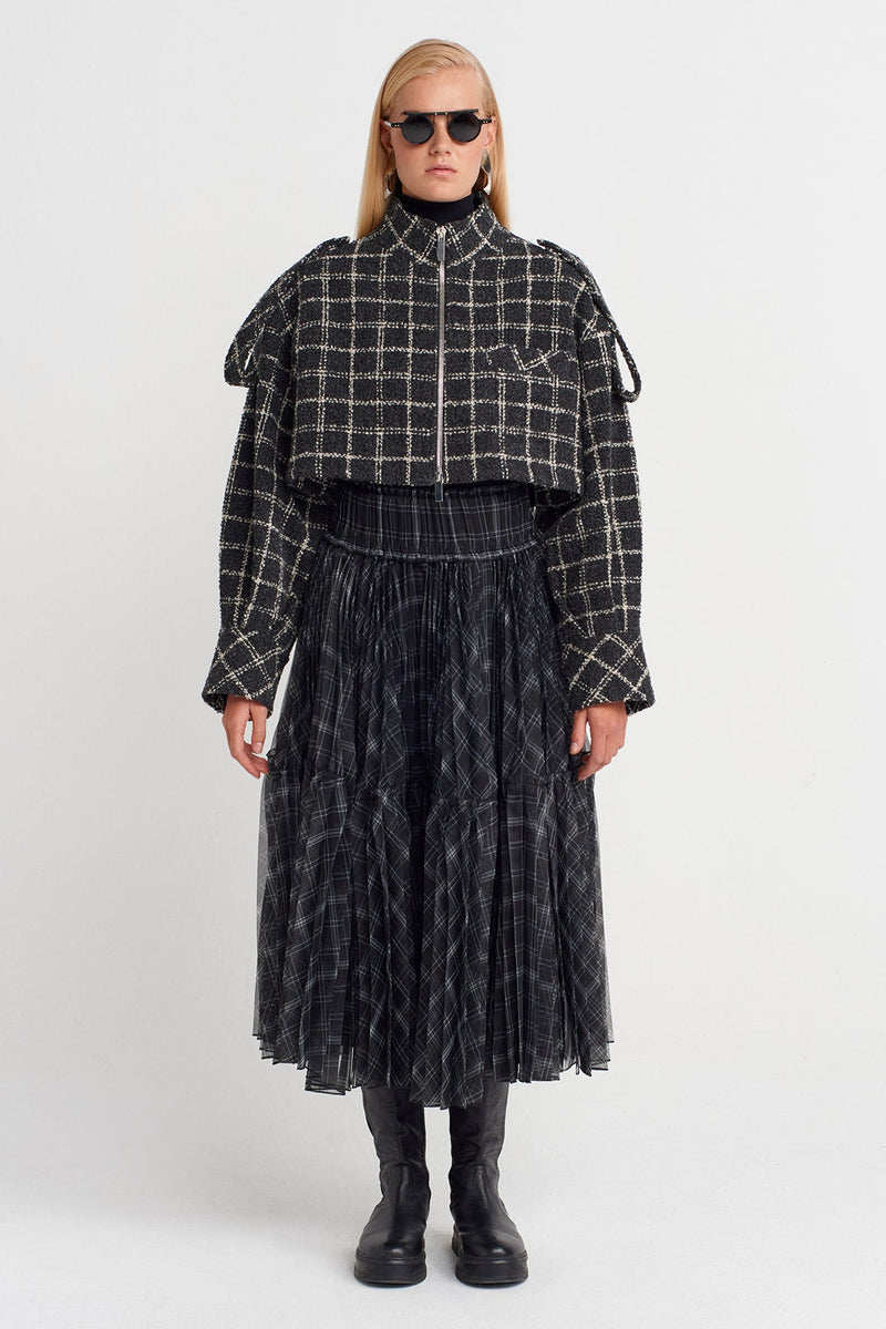 Nu Plaid Tweed Jacket Grey/White