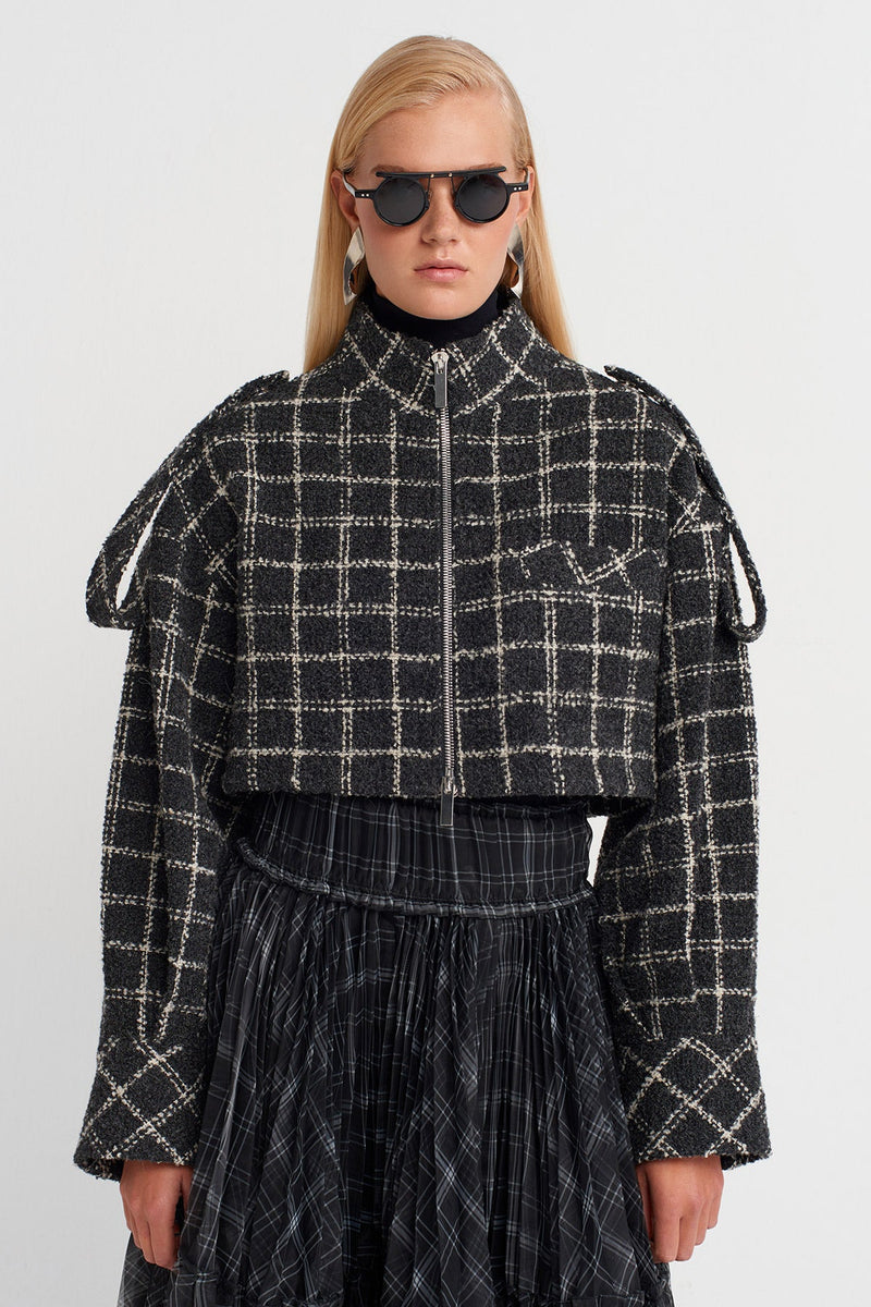 Nu Plaid Tweed Jacket Grey/White