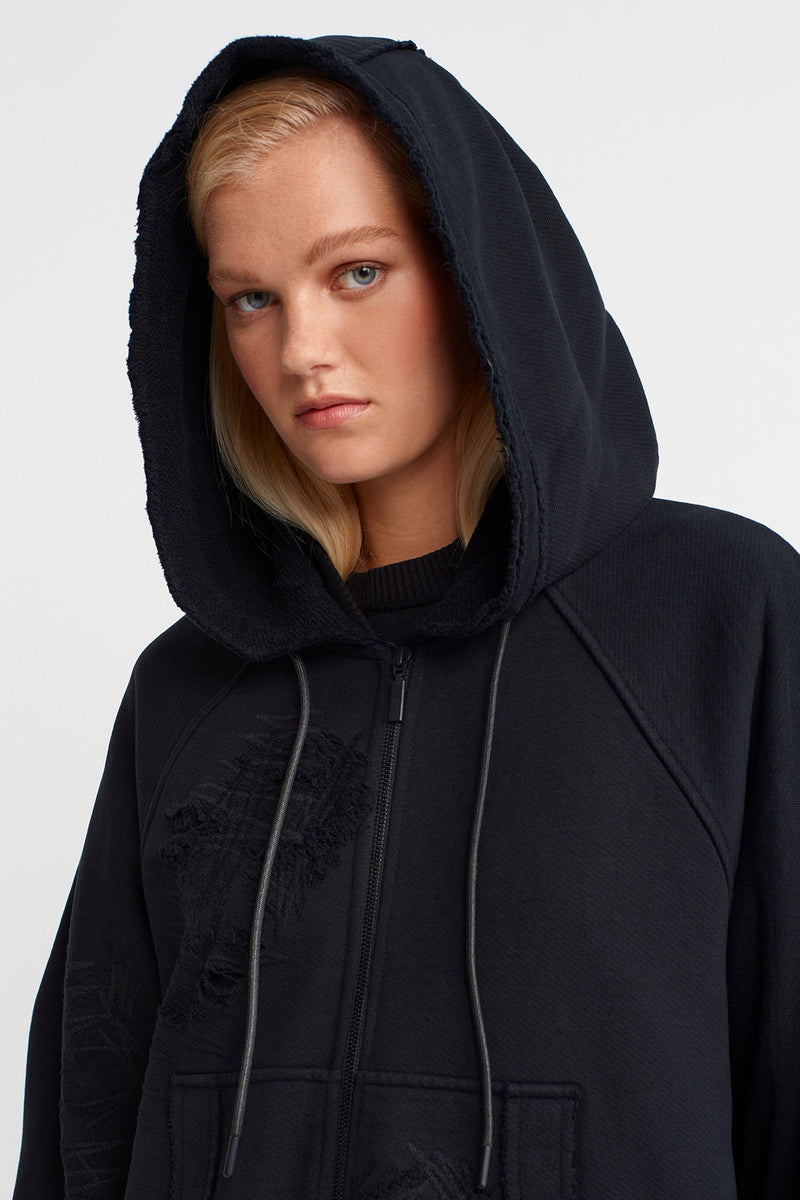 Nu Textured Oversized Sweatshirt Black