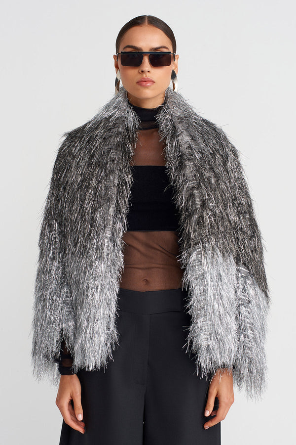 Nu Gradient Fringe Jacket Silver