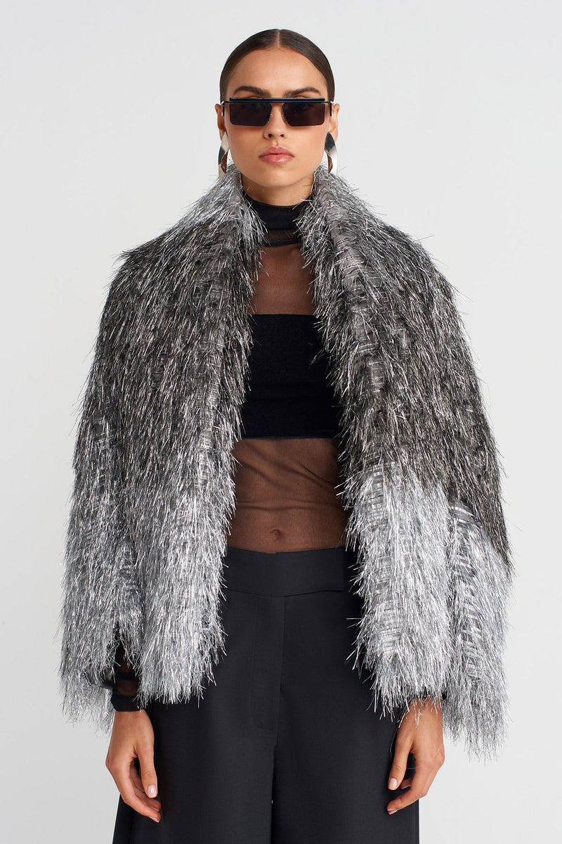 Nu Gradient Fringe Jacket Silver