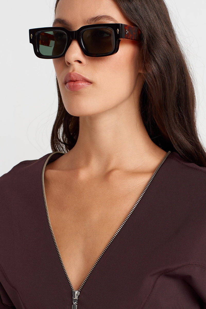 Nu Fitted Jersey Jacket With Zipper Eggplant