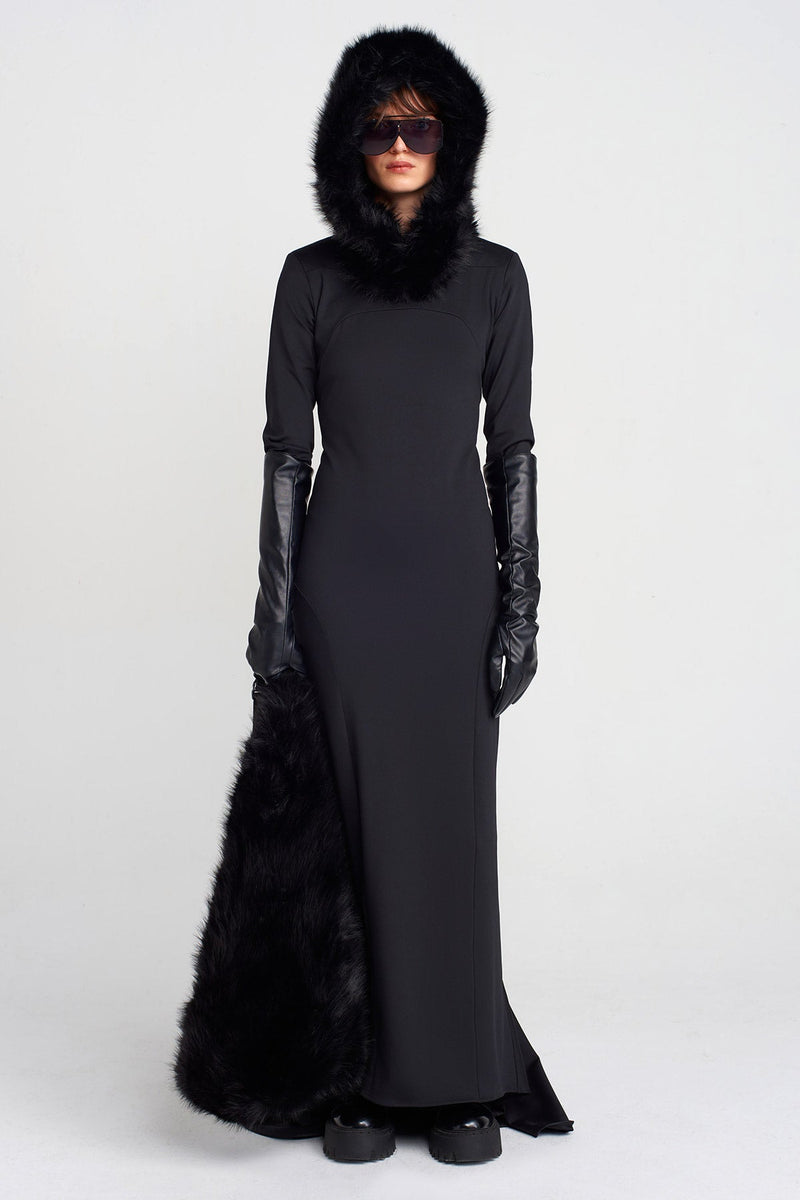 Nu Faux Fur Hood Black