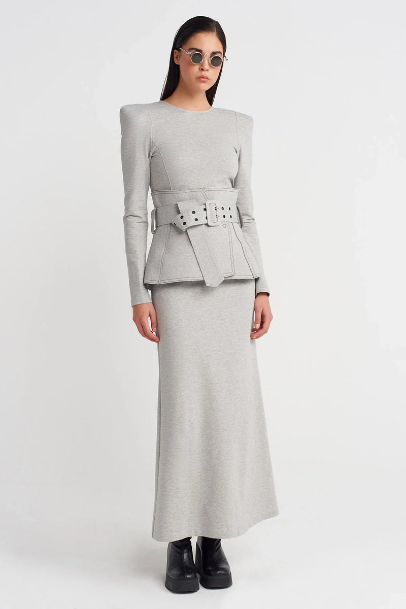 NU Corset Belt Light Grey Melange