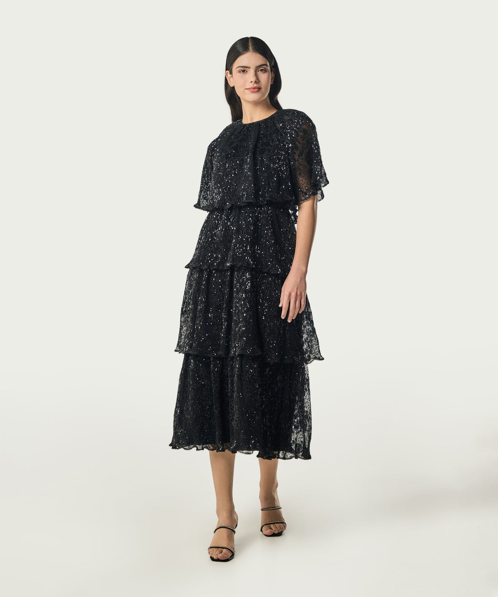 スーパーセール 半額タイムセール Sequin Machka Detailed IN Fashion Wardrobe – Black Dress Layered 社交ダンス