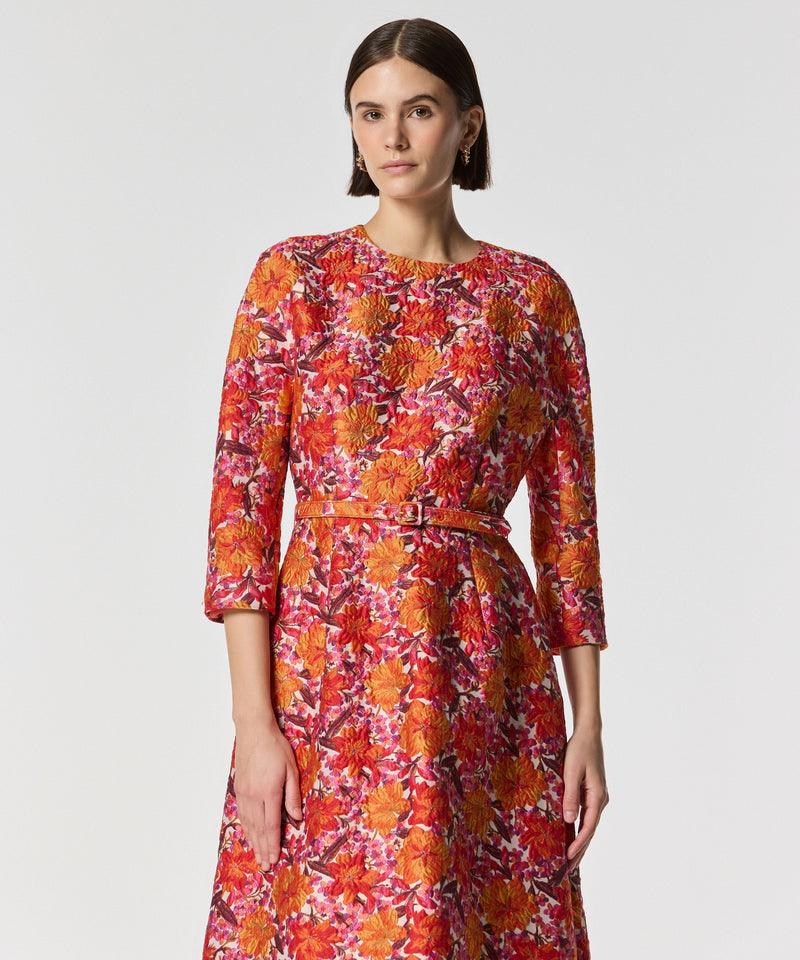 Machka Floral Jacquard Dress Pink