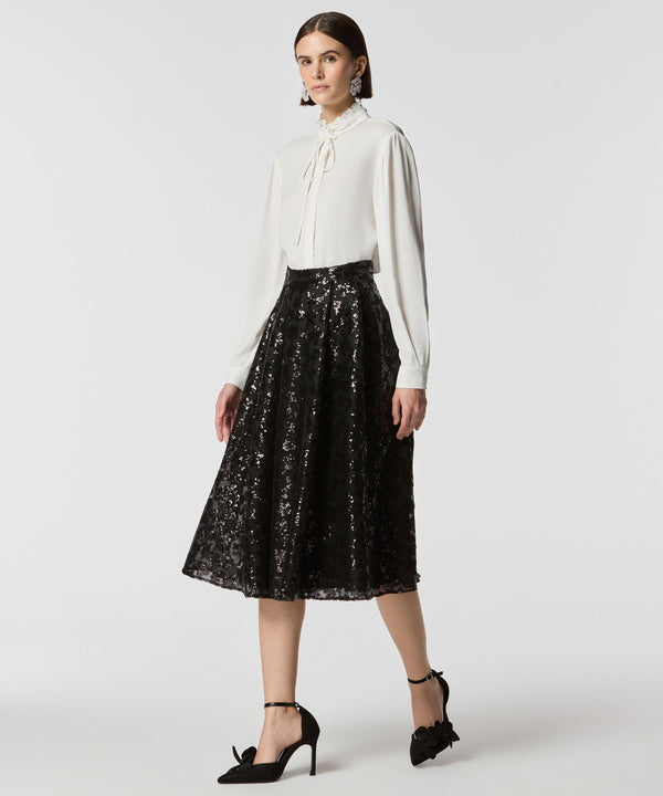 Machka Sequined Midi Skirt Black