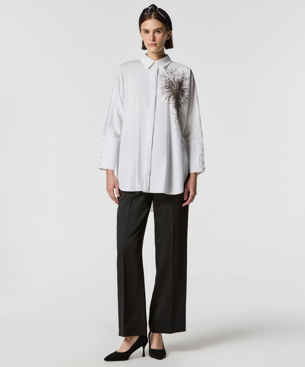 Machka Embroidered Poplin Shirt White