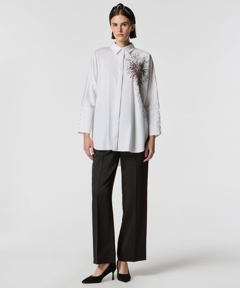 Machka Embroidered Poplin Shirt White