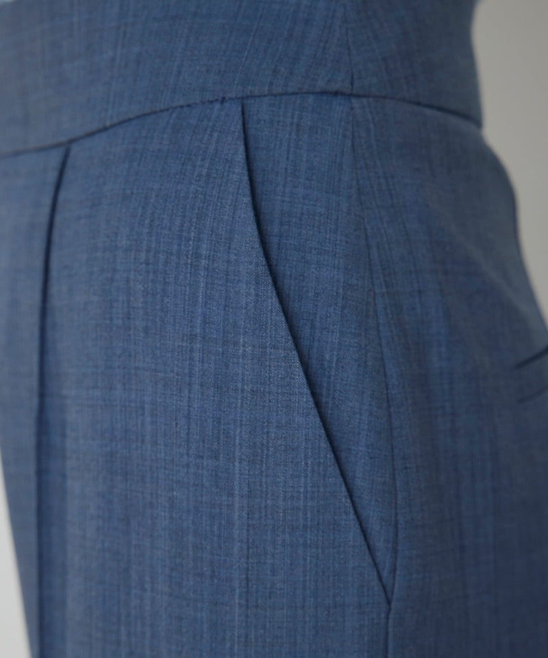 Machka Ribbed Stitched Trousers Light Blue