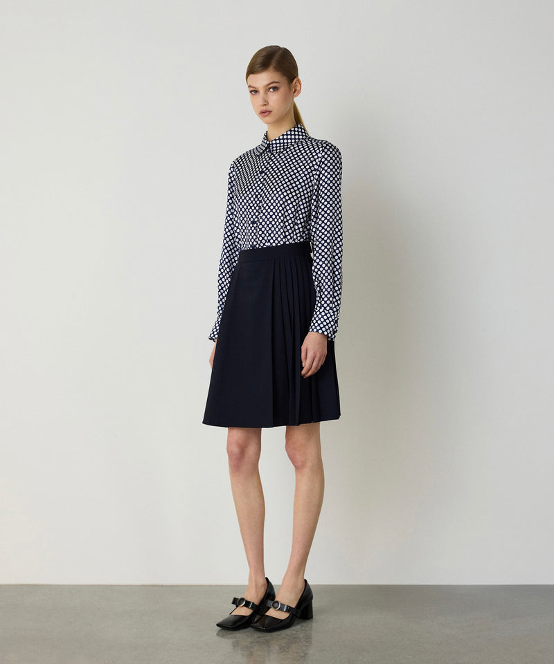 Machka Pleated Skirt Navy