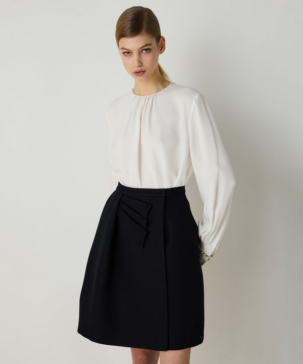 Machka Bow Wrap Skirt Black