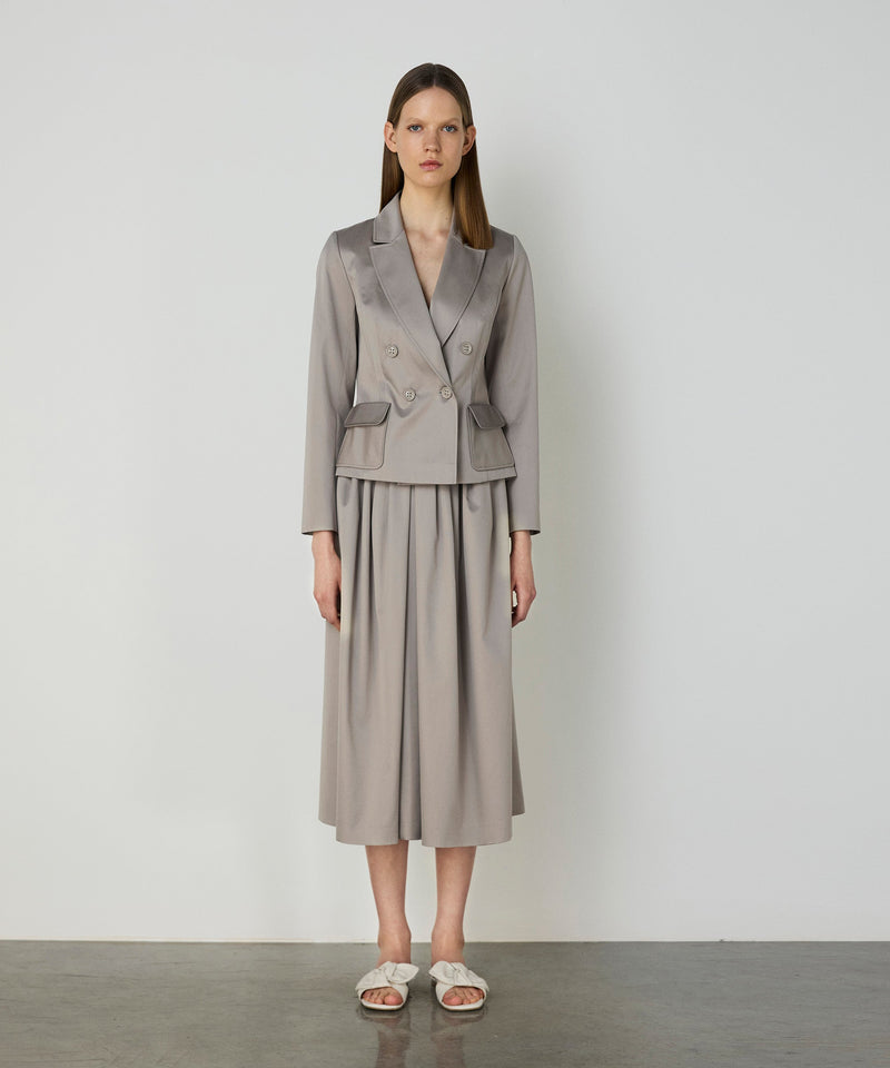 Machka Pleated A-Line Skirt Stone