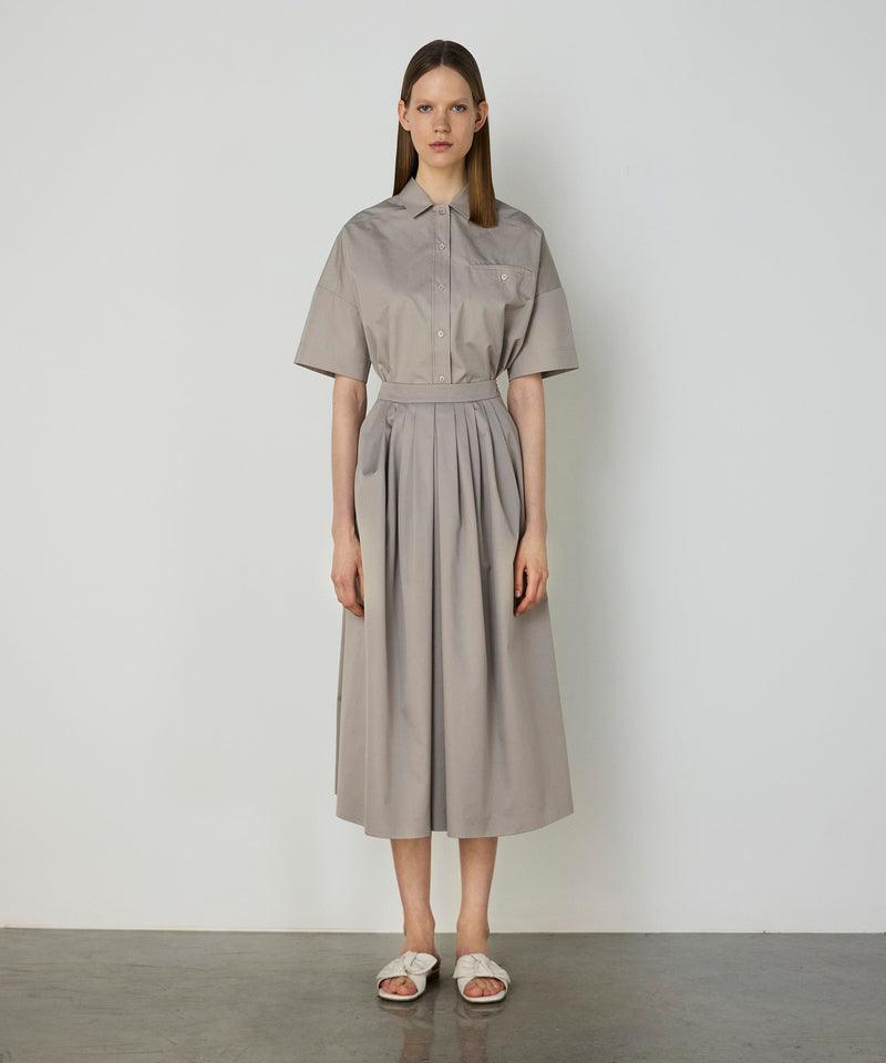 Machka Pleated A-Line Skirt Stone