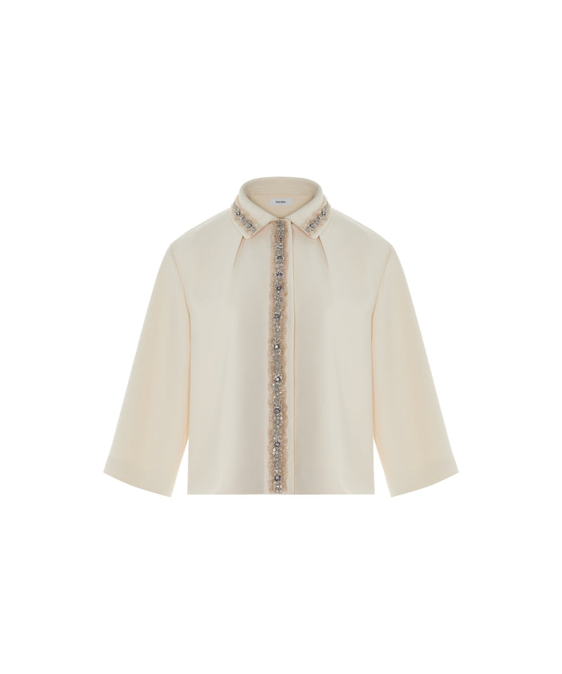 Machka Stone-Embellished Jacket Off White