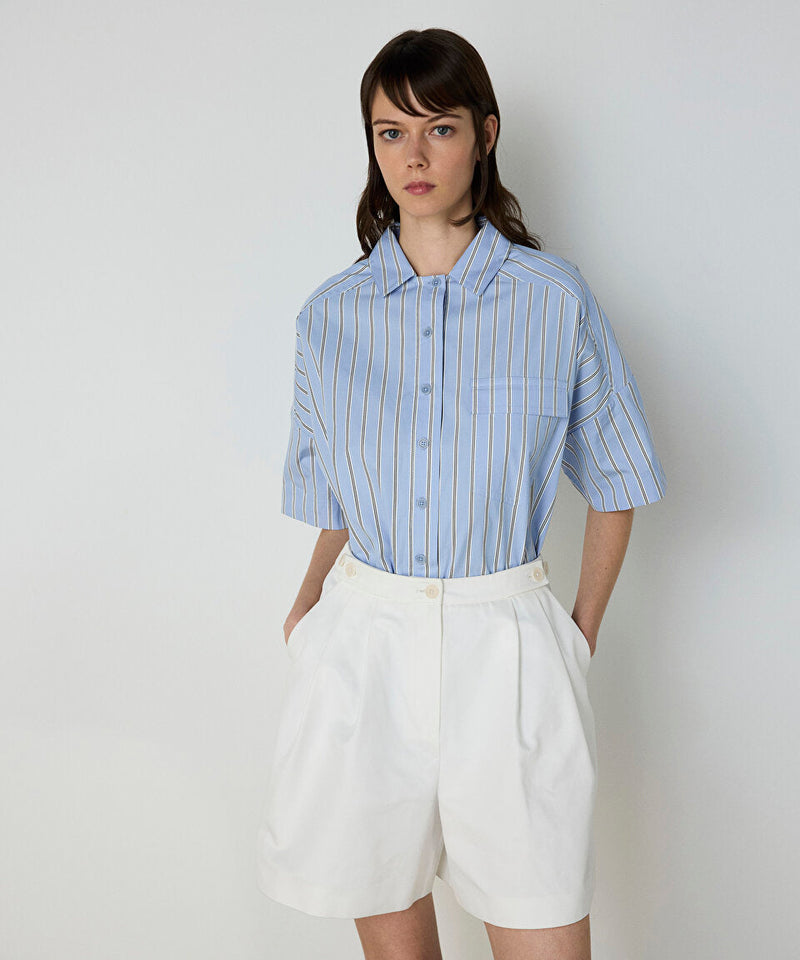 Machka Striped Oversize Blouse Light Blue