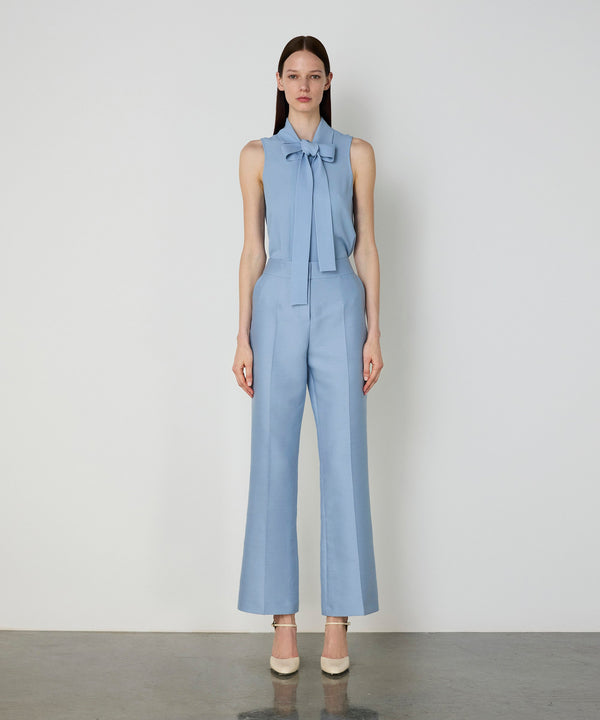 Machka Blouse With Tie Collar Blue