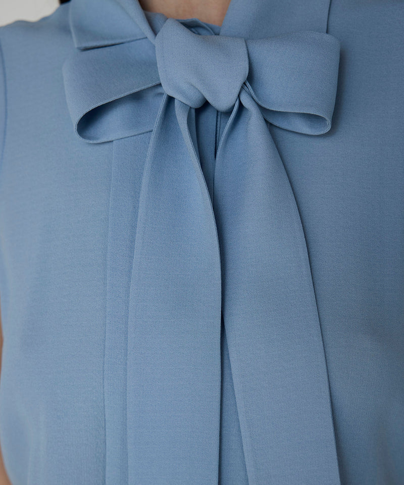 Machka Blouse With Tie Collar Blue