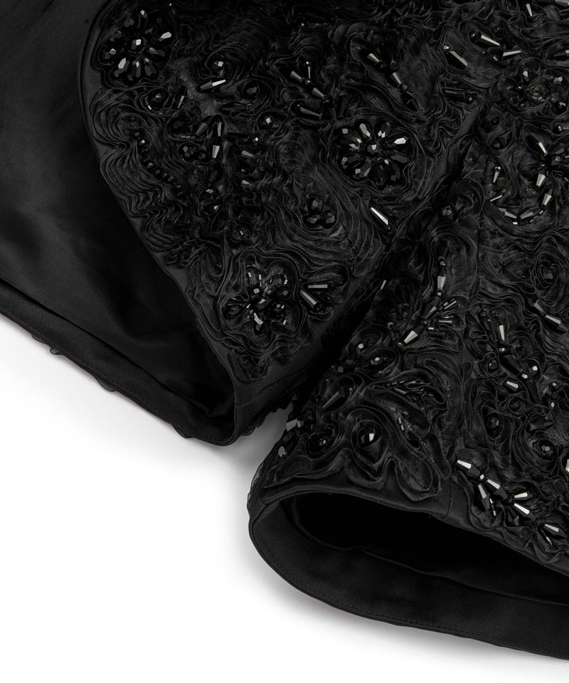Machka Flower-Embroidered Cape Black