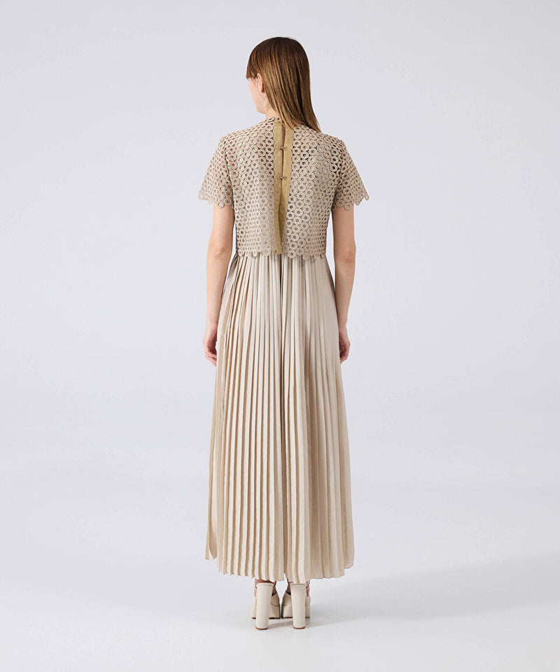 Machka Two-Piece Pleated Dress Gold